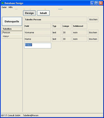 Tour Datenbankdesigner starten